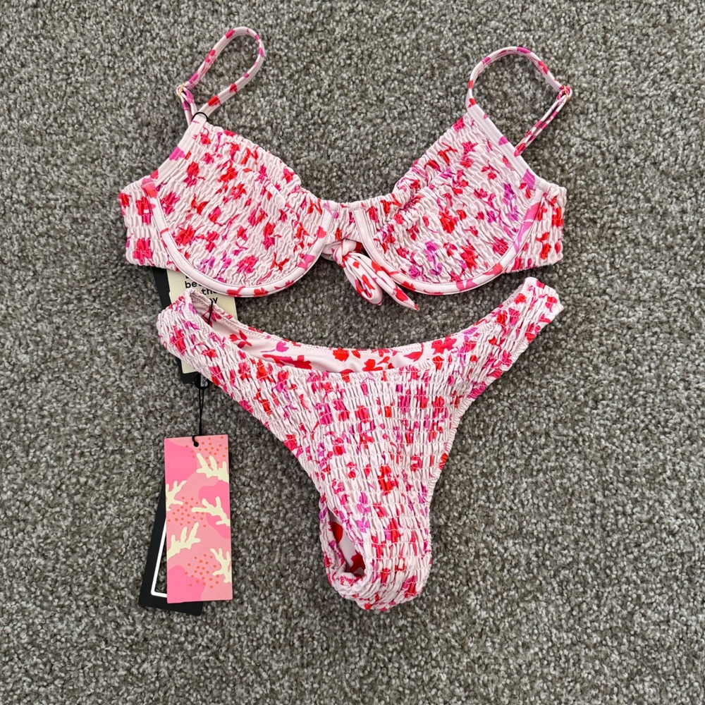 Blackbough Mila Bikini‎ in Pink Romance NWT Bikini Swim Set Vacation Resort Boho